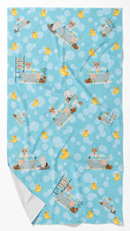 Red Cardigan Corgi Bath Towel Large