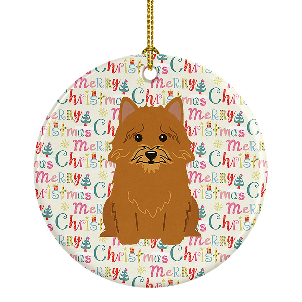Merry Christmas Norwich Terrier Ceramic Ornament