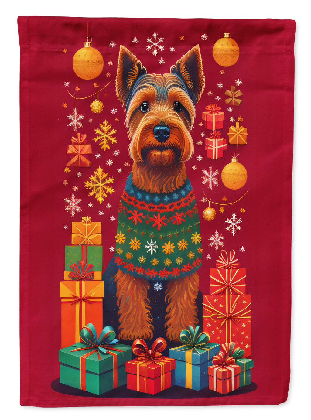 Welsh Terrier Holiday Christmas Garden Flag