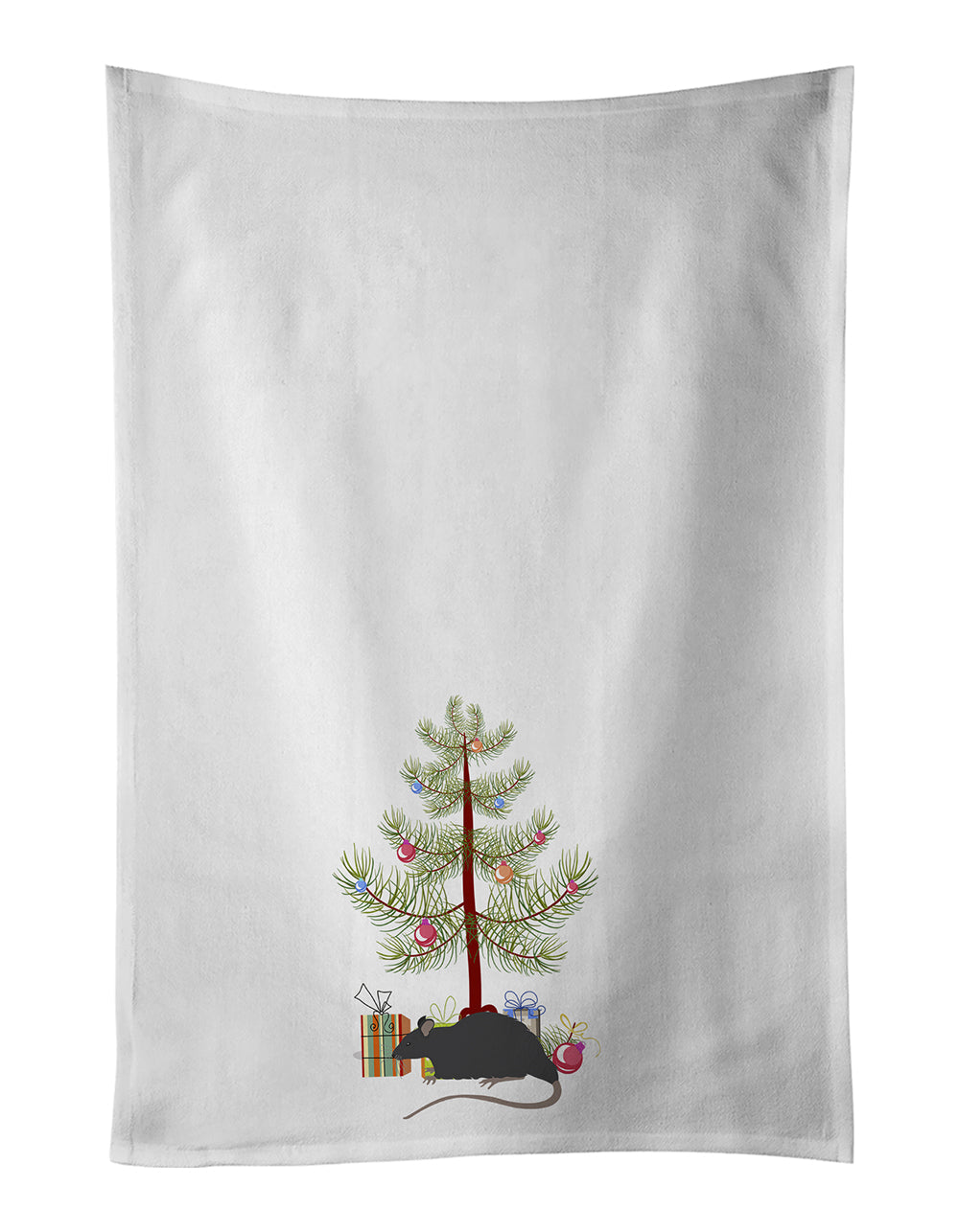 Black Rat Merry Christmas Kitchen Towel Set of 2