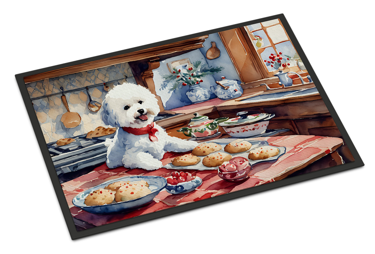 Bichon Frise Christmas Cookies Doormat