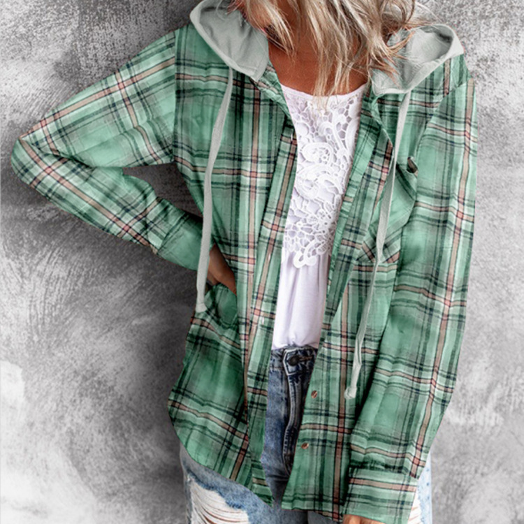 Hooded Button-Up Pullover