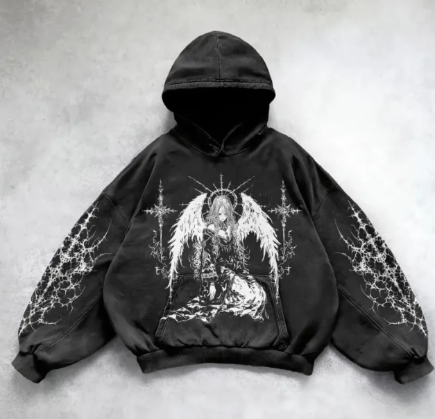 Hooded Printed Hip Hop Y2G Streetwear Sweatshirt | Streetwear