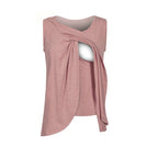 European American Round Neck Sleeveless Maternity Dress