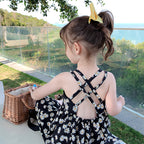 Daisy Floral Chiffon Sling Dress for Girls