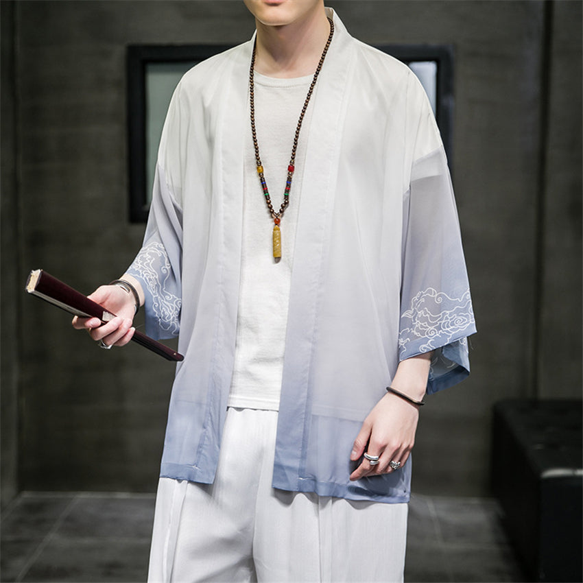 2022 Men's Ice Silk Hanfu Cardigan Casual Jacket