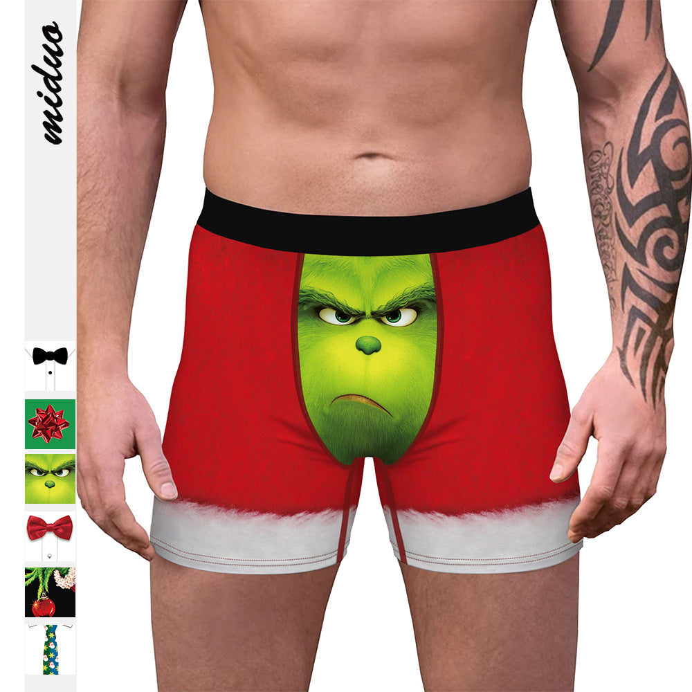 Men's Breathable Polyester Christmas Costume Panties