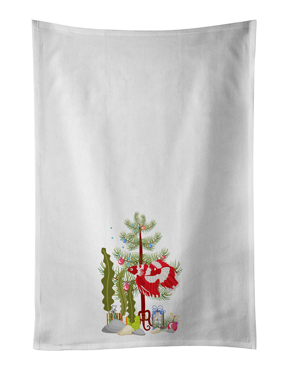 Veil Tail Betta Merry Christmas Kitchen Towel Set of 2