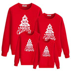 Autumn Christmas Tree Letter Printed Parent-Child Sweater