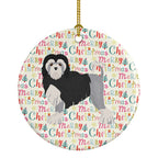 Lowchen Little Lion Dog #2 Merry Christmas Ceramic Ornament