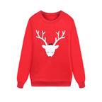 Christmas Family Matching Red Hoodie with Deer Print | Streetwear