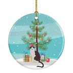 Oriental Bicolor Cat Christmas Ceramic Ornament