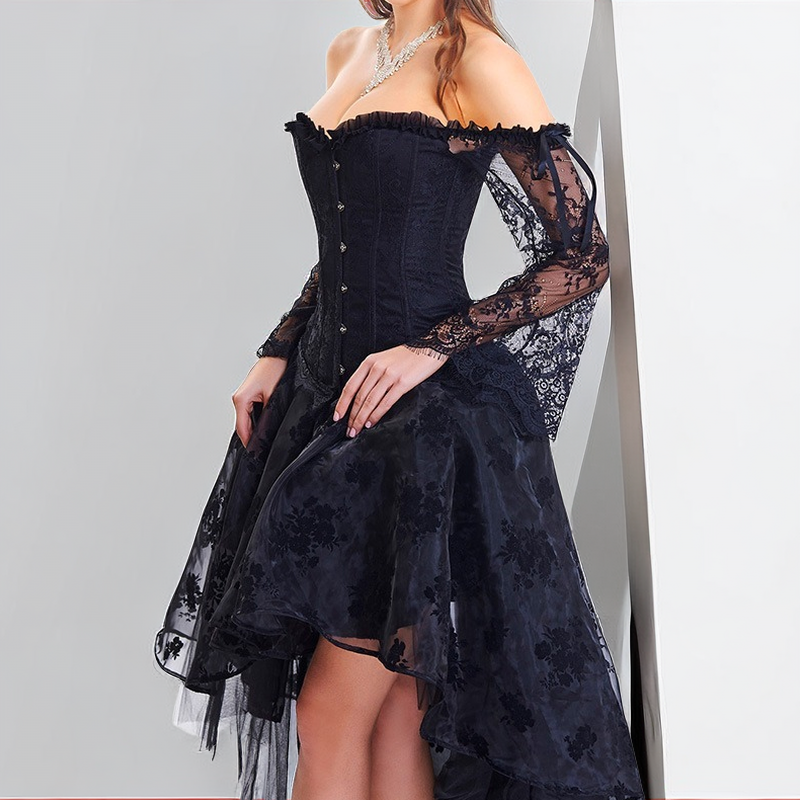 Day the Dead Corset & Lace Skirt Two-Piece Set