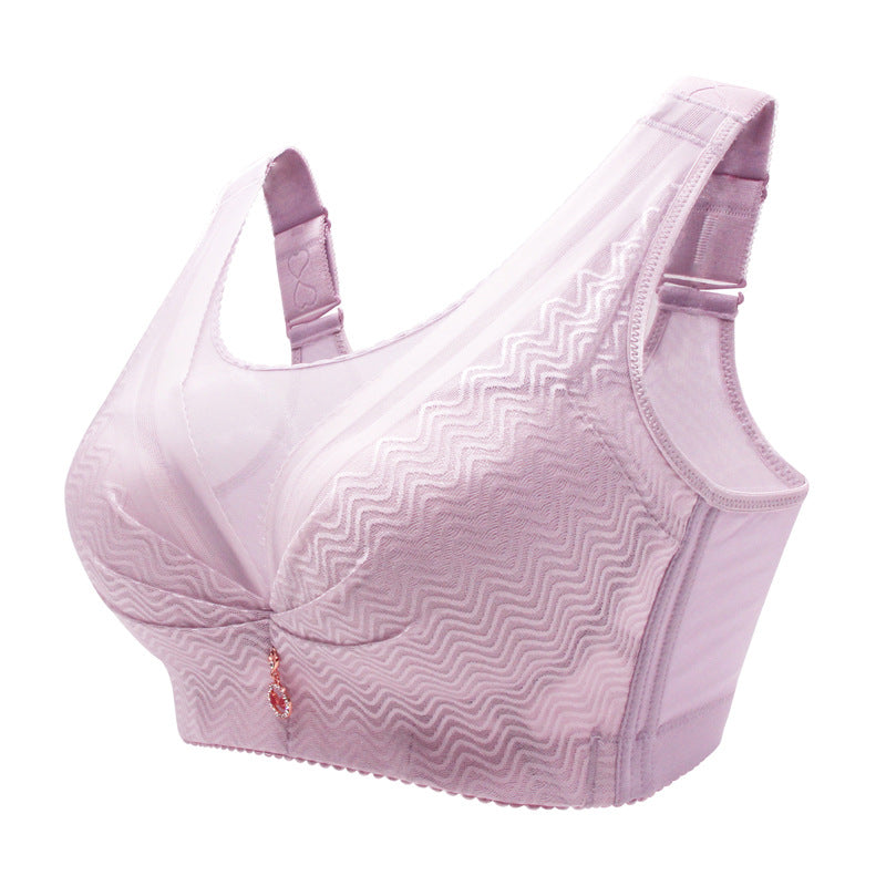 Plus Size Wireless Lace Bra with Adjustable Support