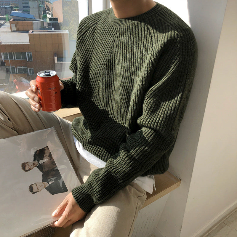 Men's Solid Color Sweater Jacket