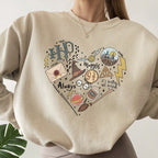 Hipster Round Neck Long Sleeve Digital Print Sweater