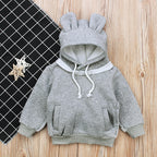 Bear Ear Top with Fleece Hooded Sweater