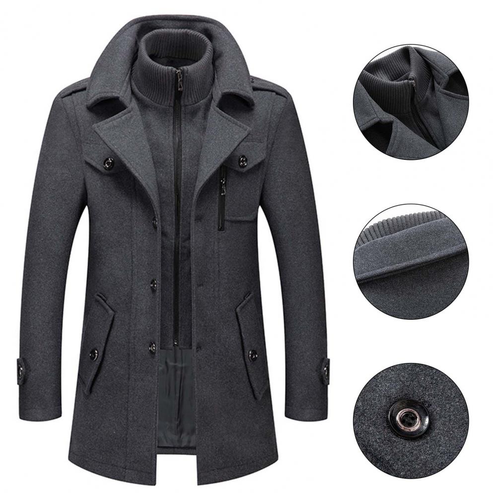 Men's Double Collar Zipper Jacket for Travel and Style