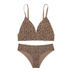 Women's Leopard Print Ice Silk Bra and Underwear Set