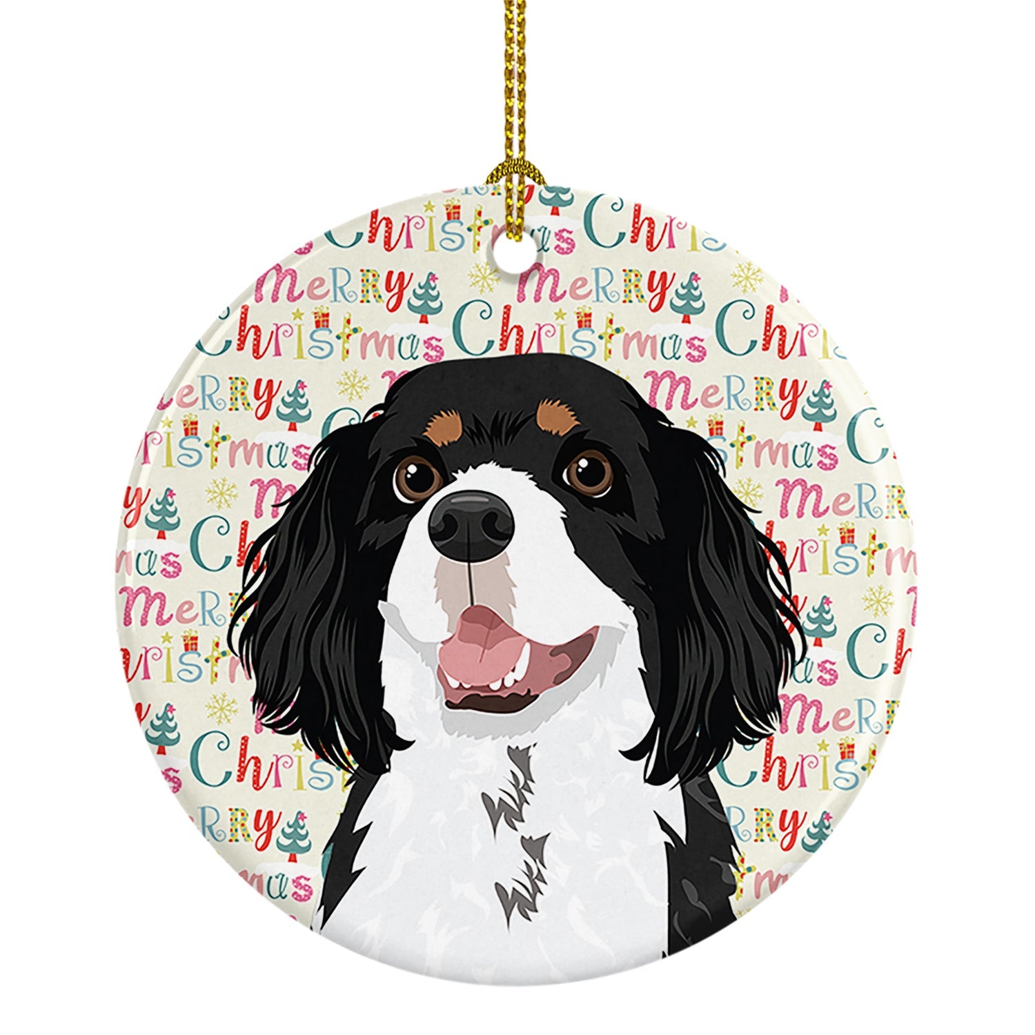 Cavalier King Charles Spaniel Tricolor #2 Christmas Ceramic Ornament