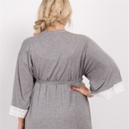 Maternity Lace Trim Pajamas with Nursing Nightgown