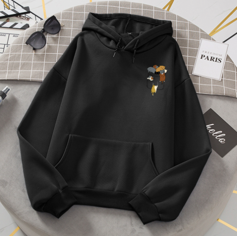 Popular Women's Cat Fleece Long-Sleeve Hoodie | Streetwear