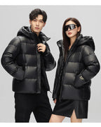 High-End Trendy Black and Gold Coat