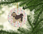 Russian Lapdog Merry Christmas Ceramic Ornament