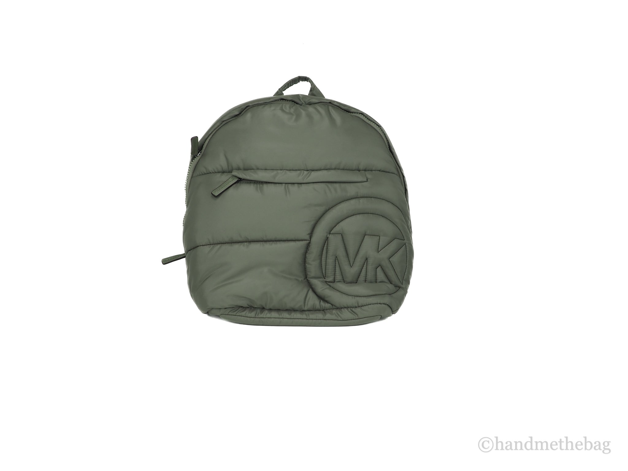 Michael Kors Rae Medium Green Quilted Nylon Backpack | Streetwear