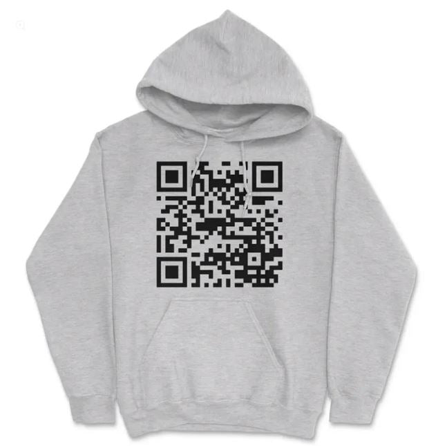 New European And American QR Code Printed Long Sleeved Hoodie | Streetwear