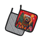 Briard Christmas Pair of Pot Holders
