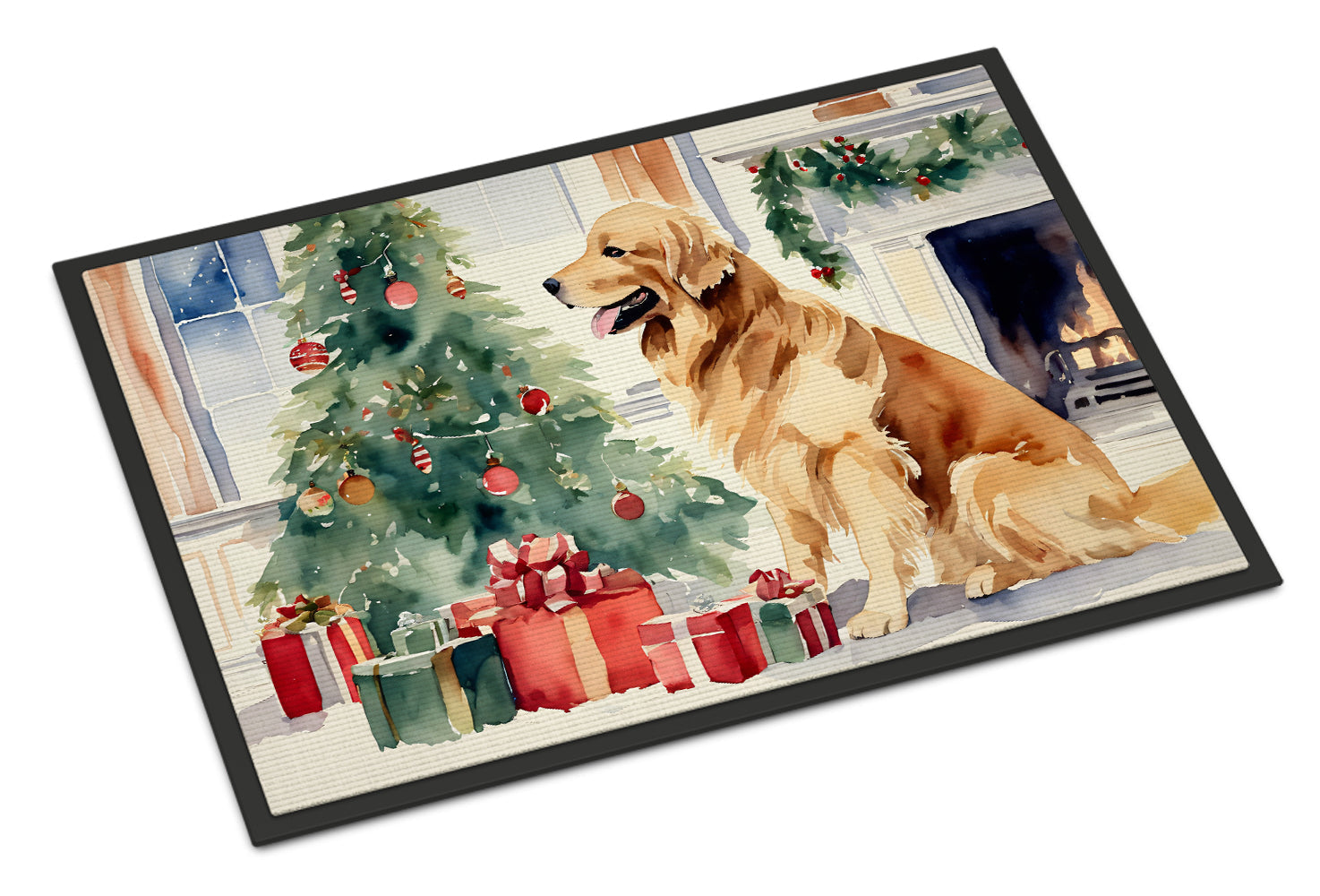 Golden Retriever Cozy Christmas Doormat