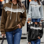 Hooded Lace Casual Sweatshirt for Women (Autumn/Winter) | Streetwear