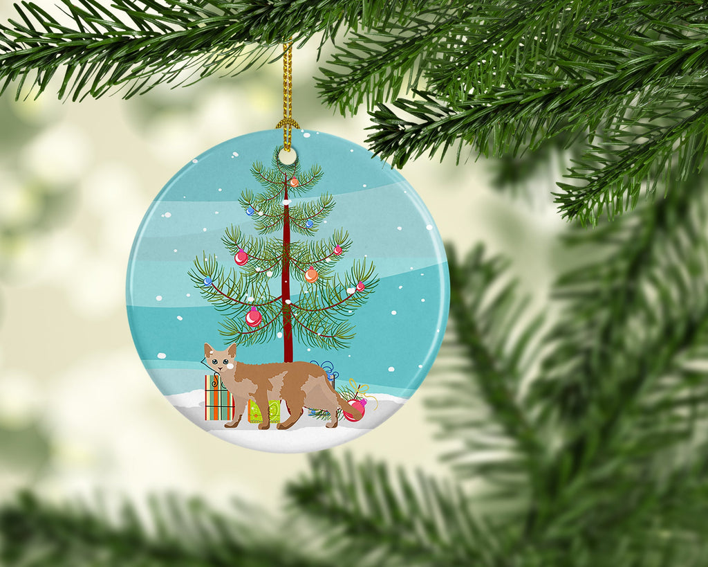 Devon Rex Cat Christmas Ceramic Ornament