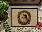 Borzoi Christmas Flowers Doormat