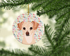 Chihuahua Cream Christmas Ceramic Ornament