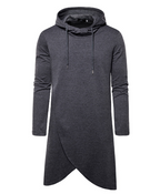 Men's Slim Fit Mid Length Solid Color Hoodie | Streetwear