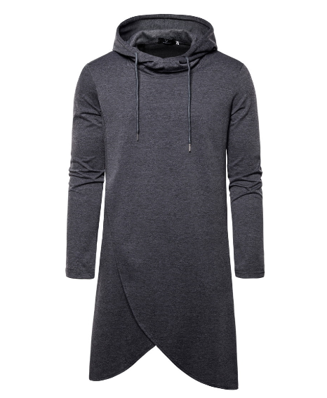 Men's Slim Fit Mid Length Solid Color Hoodie | Streetwear