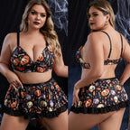 Plump Girls Halloween Maid Costume Uniform Lingerie