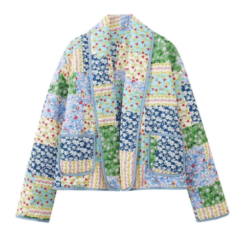 Gracie - Retro Quilted Vest with Pockets (One Piece)