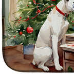 White Boxer Christmas Cookies Dish Drying Mat