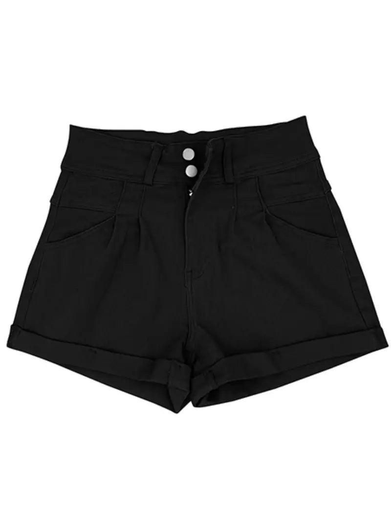 Casual Women's Mid-Waist Multicolor Shorts with Pockets