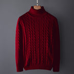 High Neck Jacquard Thick Loose Warm Sweater