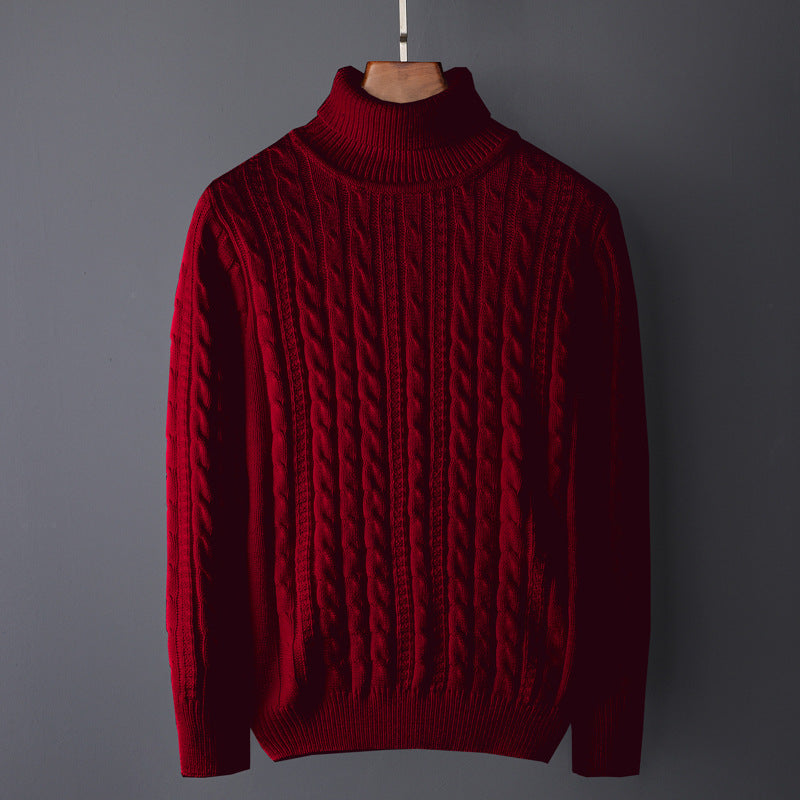 High Neck Jacquard Thick Loose Warm Sweater