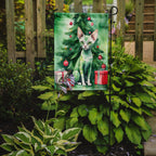 Devon Rex Cat By the Christmas Tree Garden Flag
