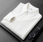 Men's Knitted Waffle Half-Zip Lapel Sweater