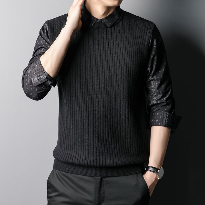 Autumn Men's Business Knitted Vest Two-Piece Sweater