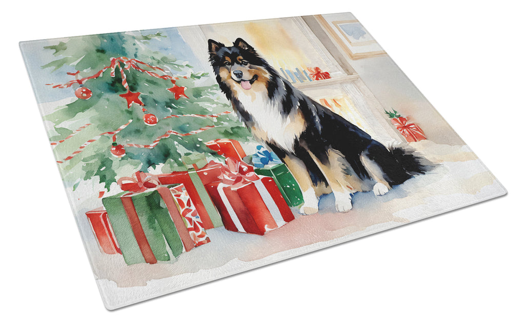 Finnish Lapphund Cozy Christmas Glass Cutting Board