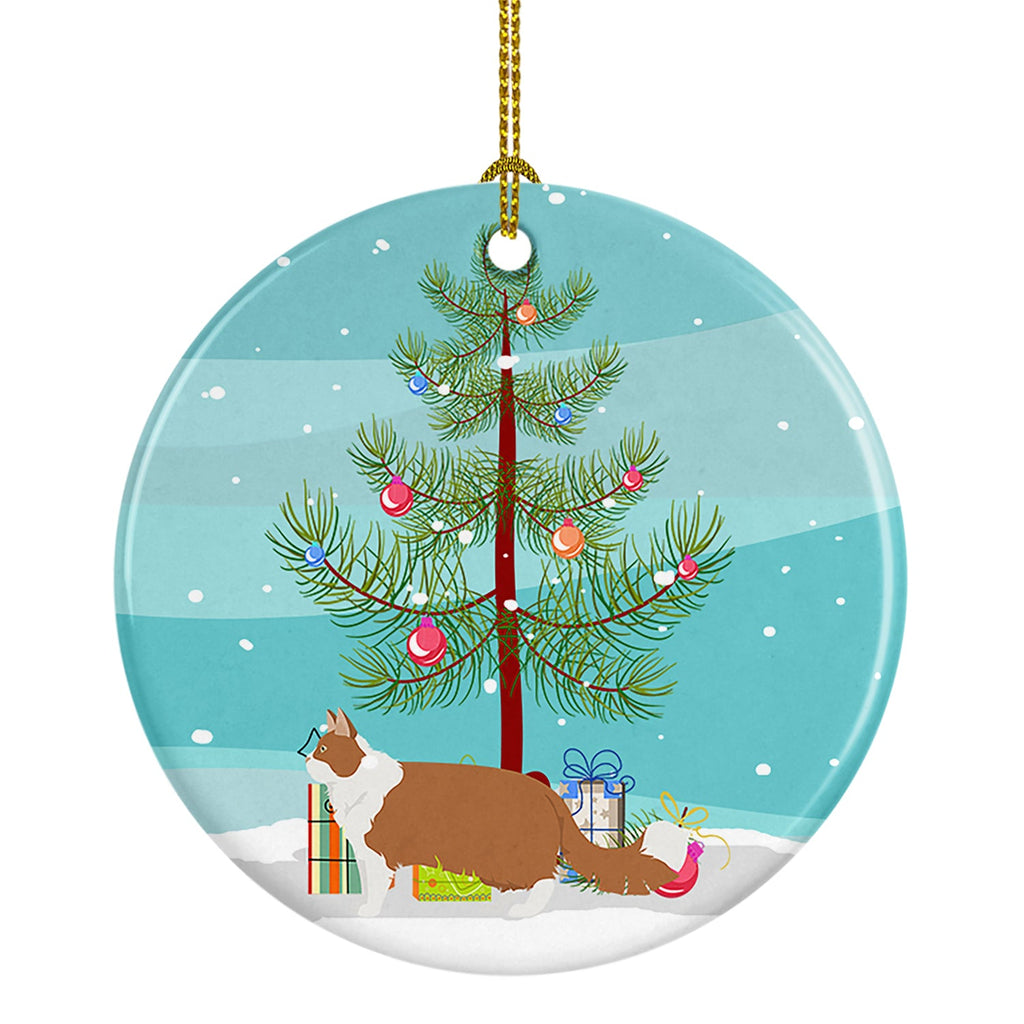 Norwegian Forest Cat Christmas Ceramic Ornament