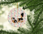Munchkin #3 Cat Christmas Ceramic Ornament